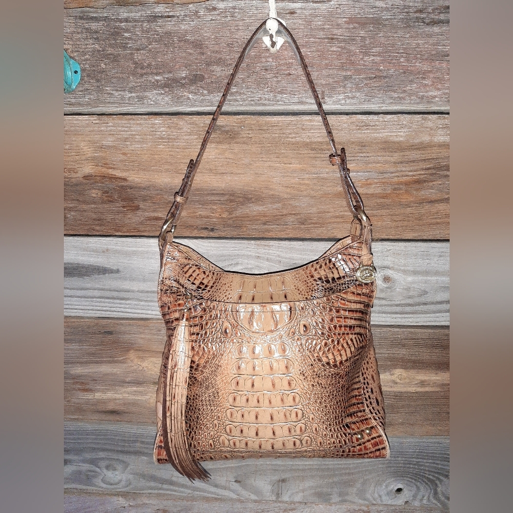 Brahmin "Elin" Leather Shoulder/Hobo bag, Toasted Almond